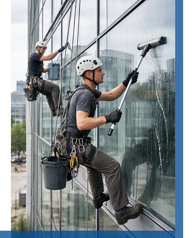 Мойка витражей альпинистами в Лянторе от 717 р. под ключ|ВЫСОТНИК-Лнт