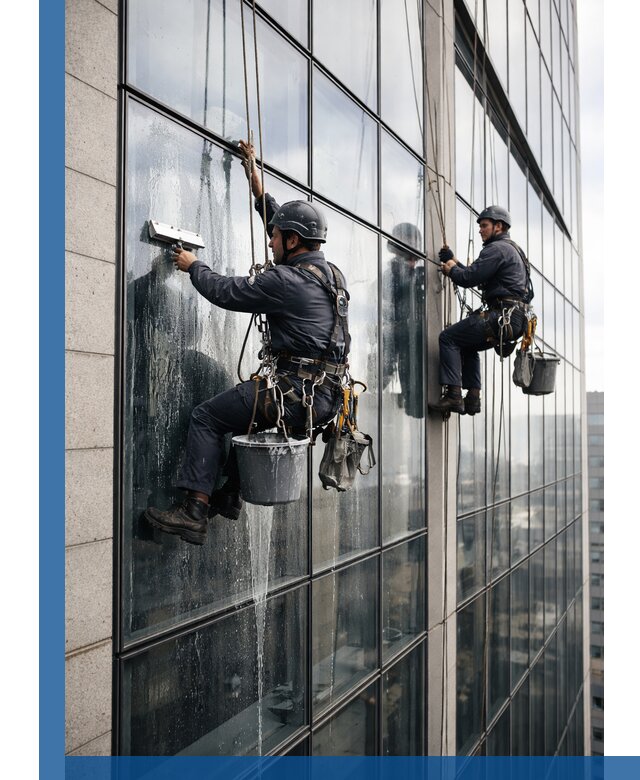 Профессиональная мойка стеклянных фасадов зданий в Лянторе