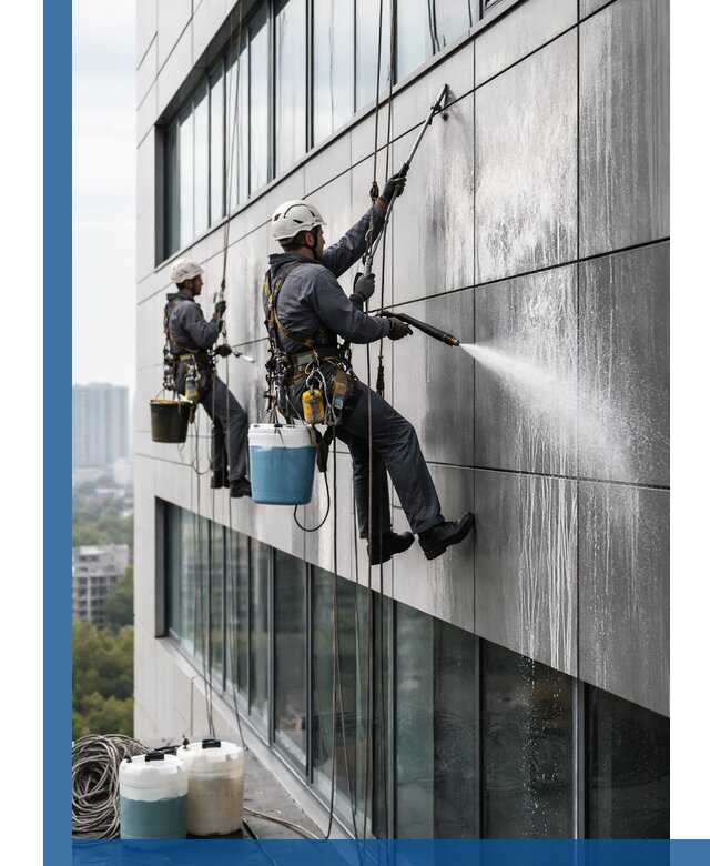 Профессиональная мойка вентилируемых фасадов в Лянторе