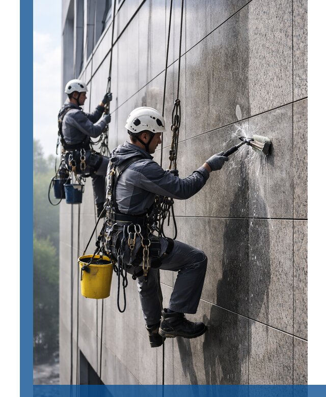 Профессиональная мойка фасада из керамогранита в Лянторе