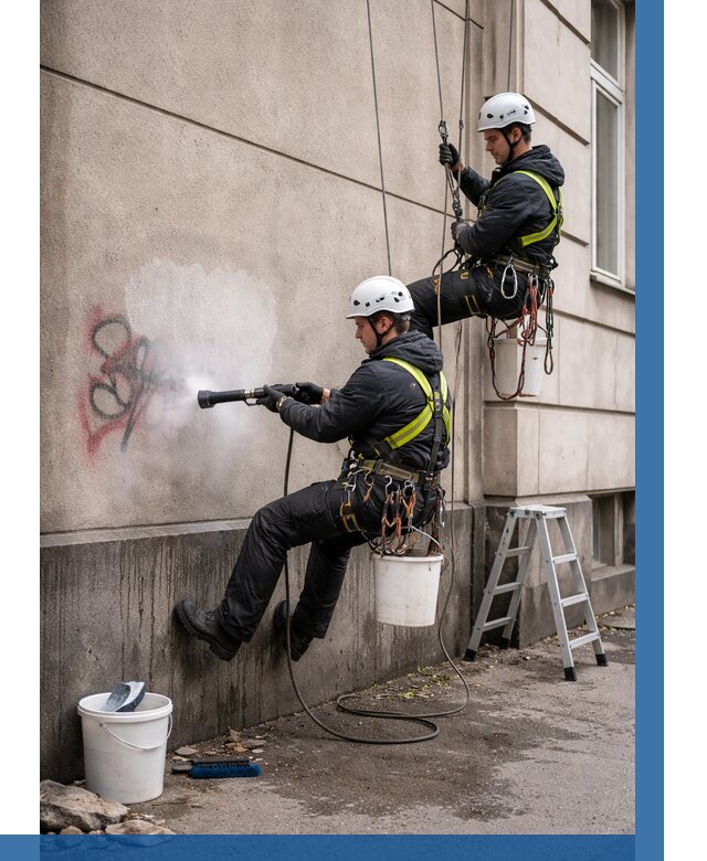 Удаление граффити с фасада в Лянторе от 4607 р. | ВЫСОТНИК-Лнт