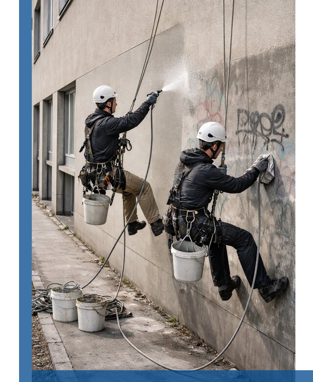 Антиграффити покрытие фасада с защитой от надписей в Лянторе