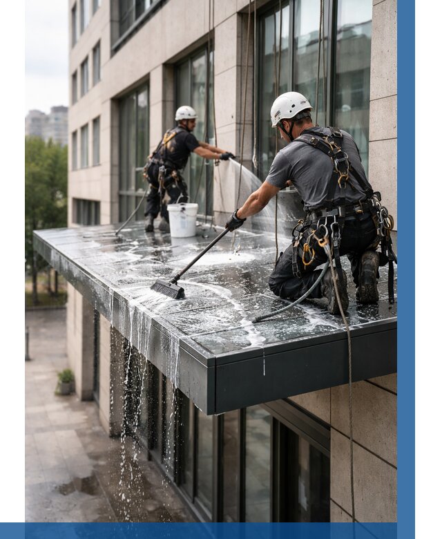 Мойка козырьков и навесов в Лянторе от 3583 р. | ВЫСОТНИК-Лнт