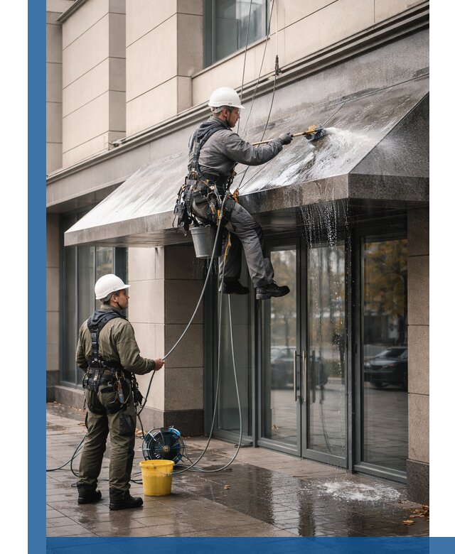 Профессиональная мойка козырьков и навесов в Лянторе