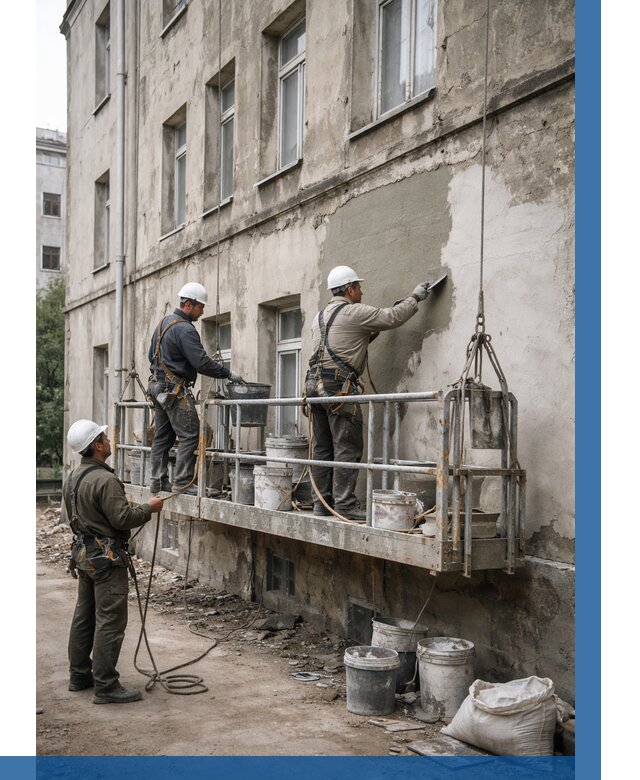 Капитальный ремонт фасада в Лянторе от 4300 р. | ВЫСОТНИК-Лнт