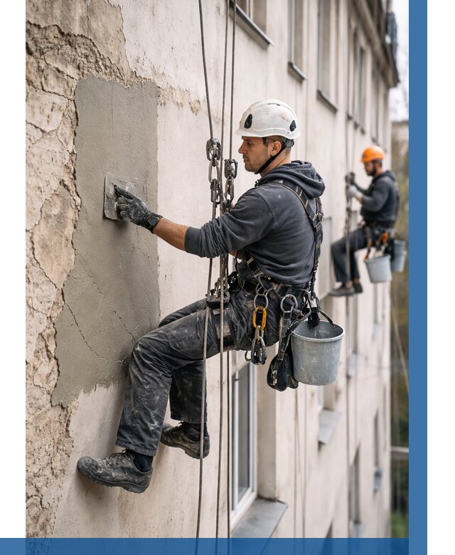 Восстановление штукатурки фасада в Лянторе от 1228 р. | ВЫСОТНИК-Лнт