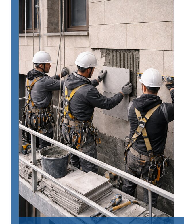 Ремонт облицовки фасада плиткой в Лянторе с гарантией