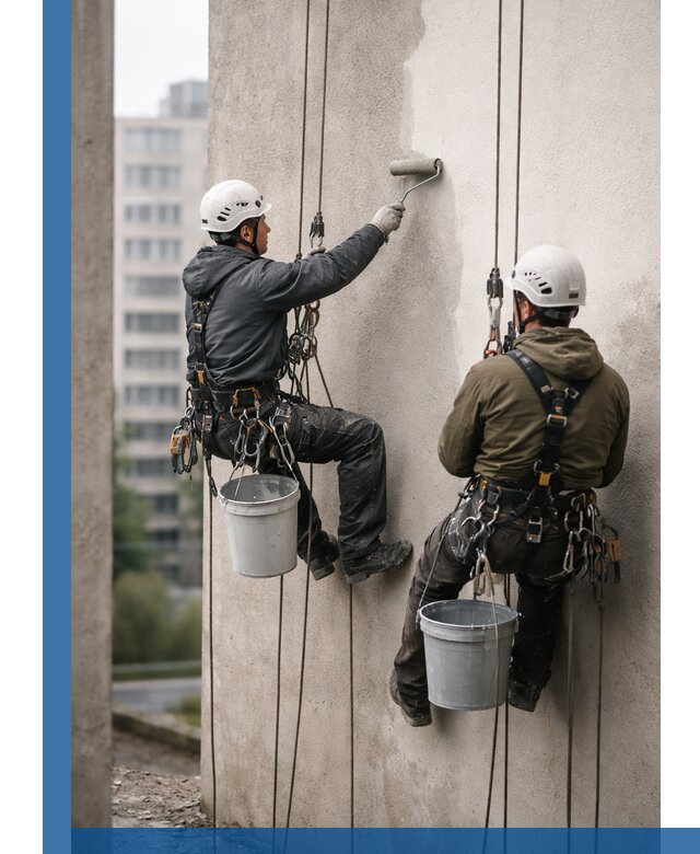 Покраска фасадов высотными альпинистами в Лянторе с гарантией