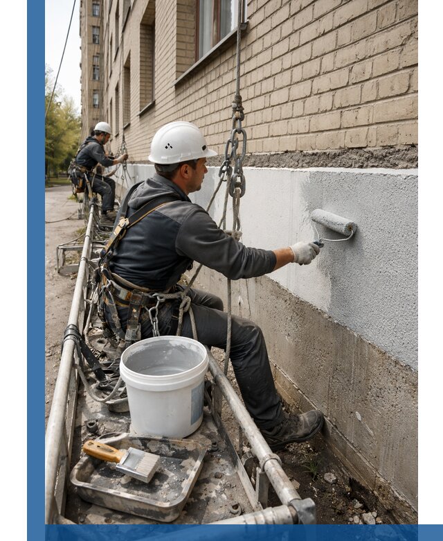 Окраска цоколя здания в Лянторе профессионально и надежно