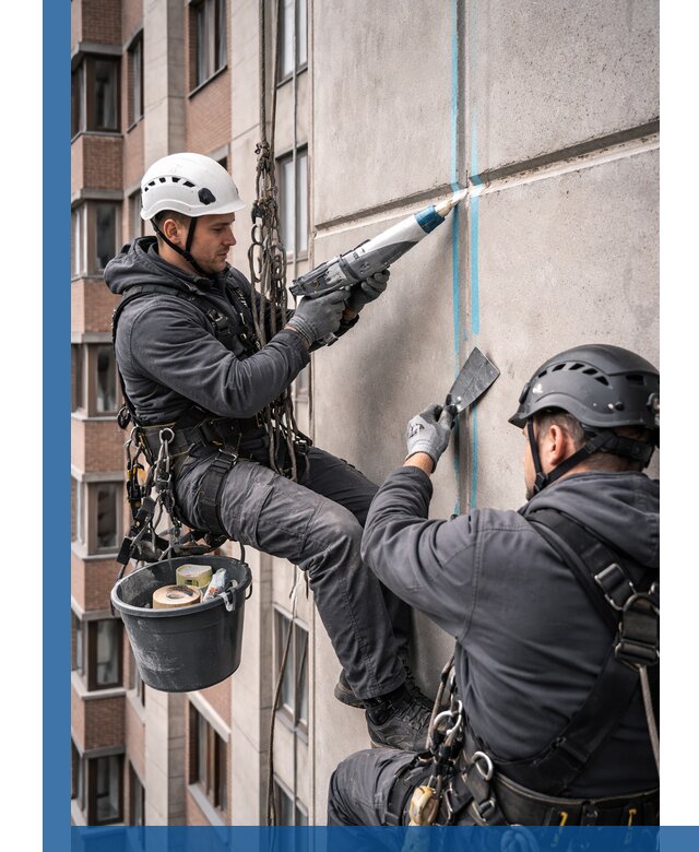 Вторичная герметизация швов фасада и кровли в Лянторе