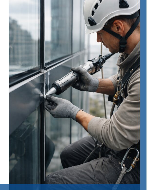 Герметизация стыков витража в Лянторе от 1228 р. | ВЫСОТНИК-Лнт