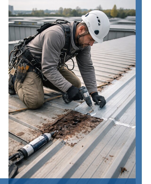 Ремонт профнастила на кровле в Лянторе от 717 р. | ВЫСОТНИК-Лнт