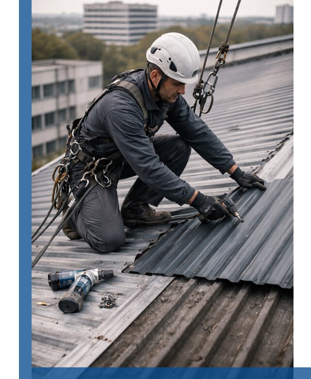 Ремонт профнастила на кровле в Лянторе, работы под ключ