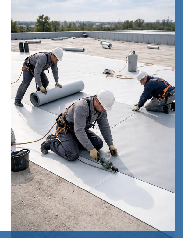 Монтаж мембранной кровли под ключ в Лянторе от 1228 р. | ВЫСОТНИК-Лнт