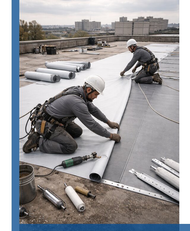 Монтаж мембранной кровли в Лянторе для промышленных зданий