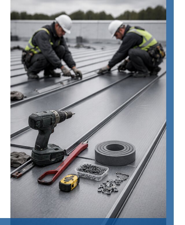 Монтаж фальцевой кровли в Лянторе от 1843 р. | ВЫСОТНИК-Лнт