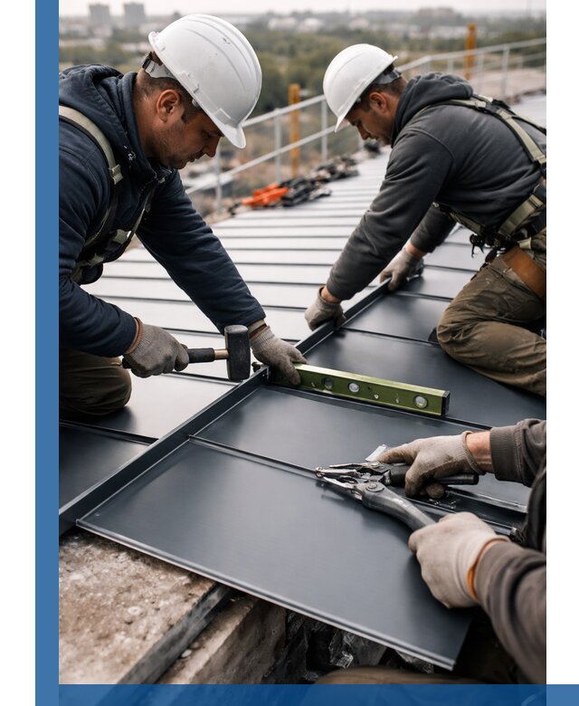 Монтаж фальцевой кровли в Лянторе для промышленных зданий