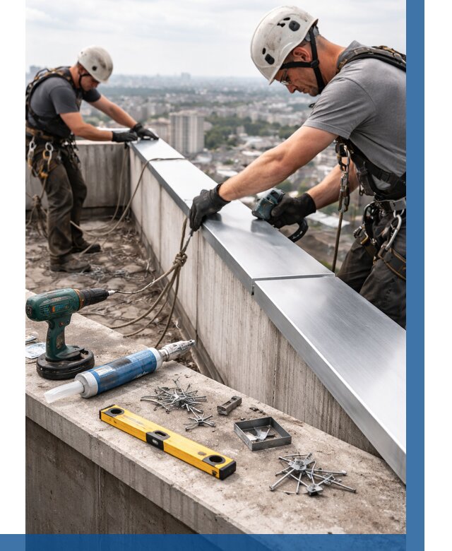 Монтаж парапетных крышек в Лянторе от 819 р. | ВЫСОТНИК-Лнт