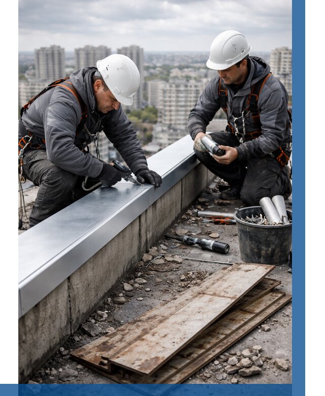 Замена парапетных крышек под ключ в Лянторе от 1228 р. | ВЫСОТНИК-Лнт