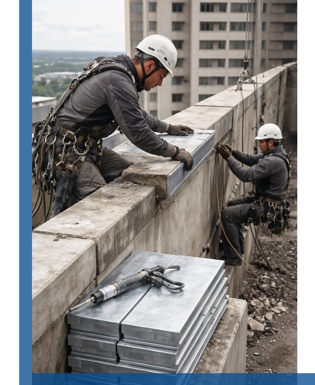 Замена парапетных крышек и установка новых в Лянторе