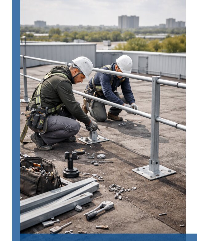 Монтаж кровельного ограждения в Лянторе под ключ с гарантией