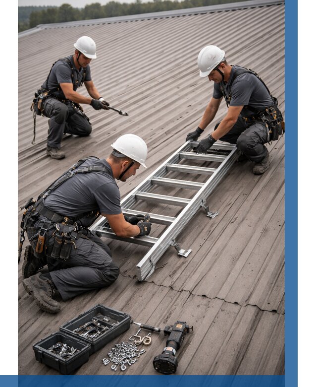 Монтаж кровельной лестницы в Лянторе от 4607 р. | ВЫСОТНИК-Лнт