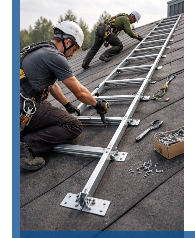 Профессиональный монтаж кровельной лестницы в Лянторе под ключ