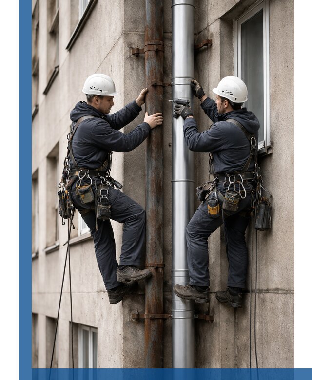 Замена водосточных труб в Лянторе: монтаж и демонтаж под ключ