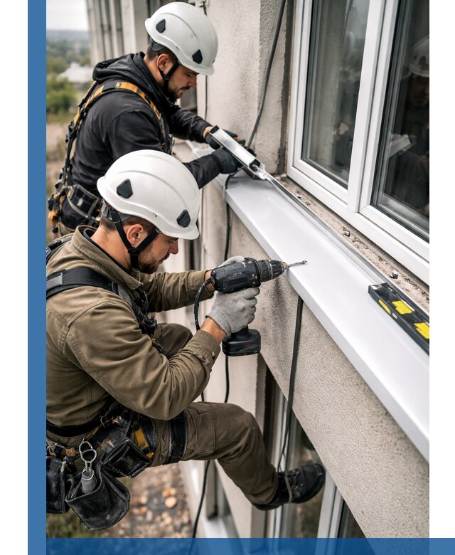 Профессиональный монтаж оконных отливов и отведения воды в Лянторе