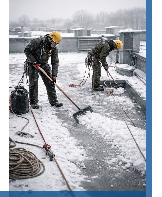 Очистка крыши от снега в Лянторе от 7678 р. | ВЫСОТНИК-Лнт