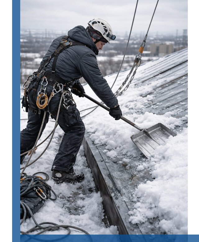 Профессиональная очистка кровли от снега и наледи в Лянторе