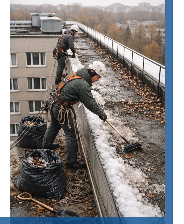 Очистка кровли по периметру в Лянторе от 563 р. | ВЫСОТНИК-Лнт