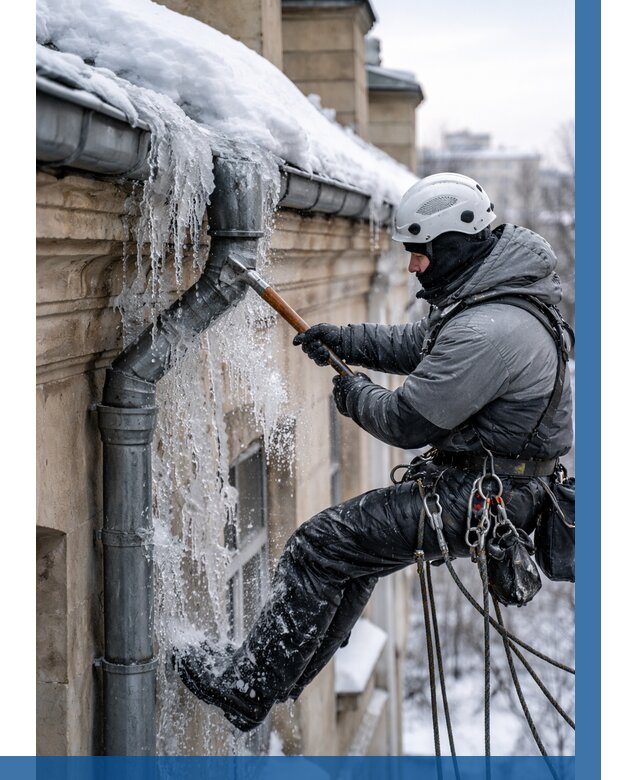 Очистка водостоков от льда в Лянторе от 3583 р. | ВЫСОТНИК-Лнт
