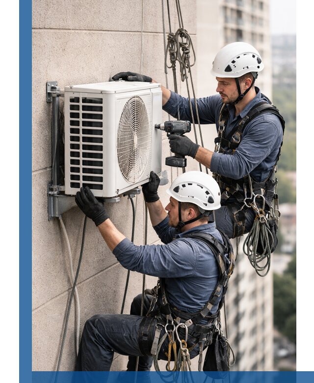 Монтаж внешнего блока кондиционера в Лянторе установка и крепление