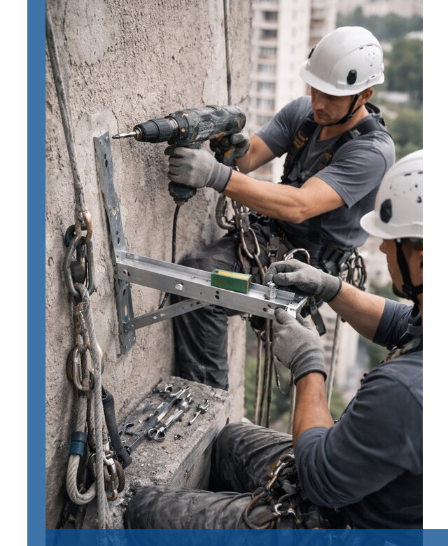 Установка кронштейнов кондиционера и крепежа в Лянторе