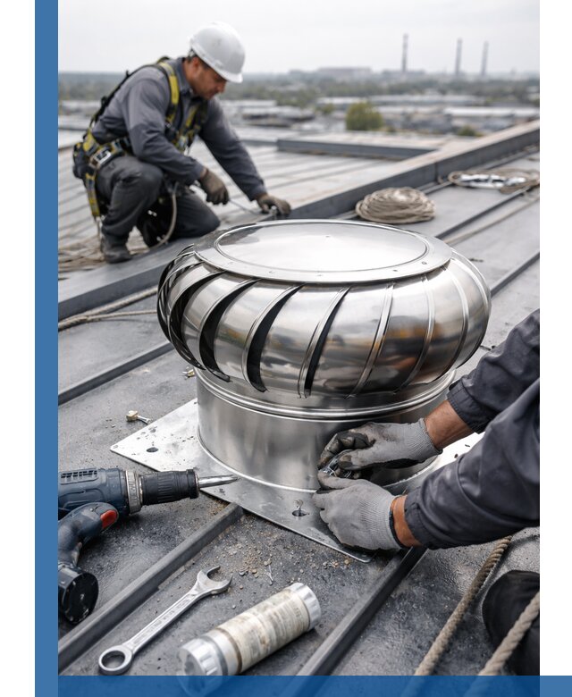 Установка дефлекторов на кровле в Лянторе профессионально