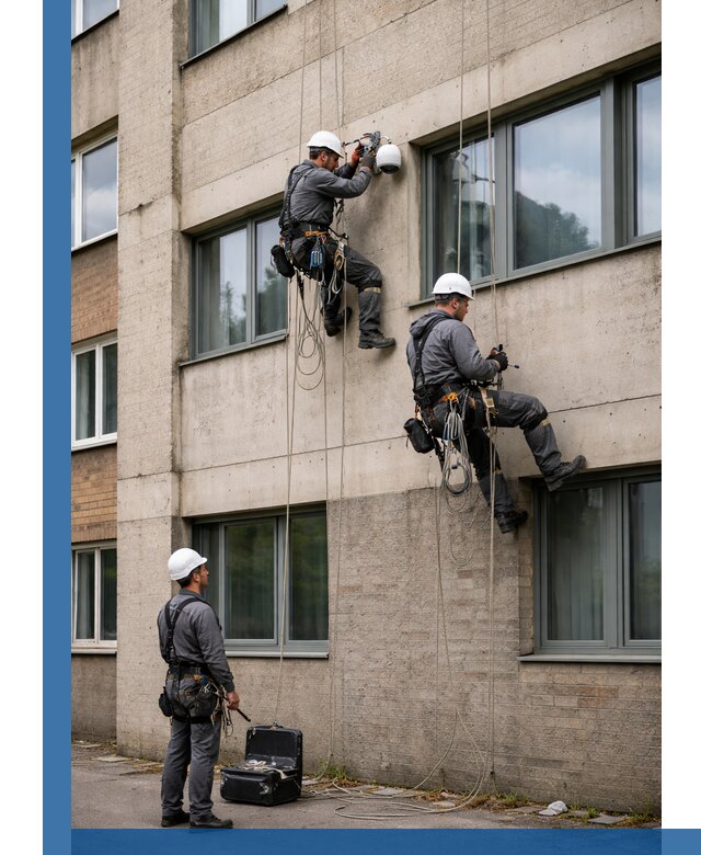 Монтаж фасадных камер видеонаблюдения в Лянторе под ключ