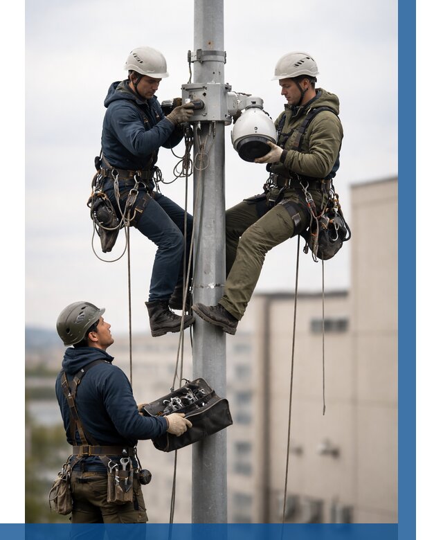 Установка видеокамер на мачте в Лянторе от 8701 р. | ВЫСОТНИК-Лнт