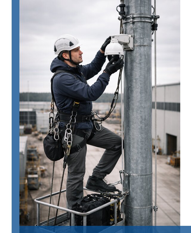 Профессиональная установка видеокамер на мачте в Лянторе