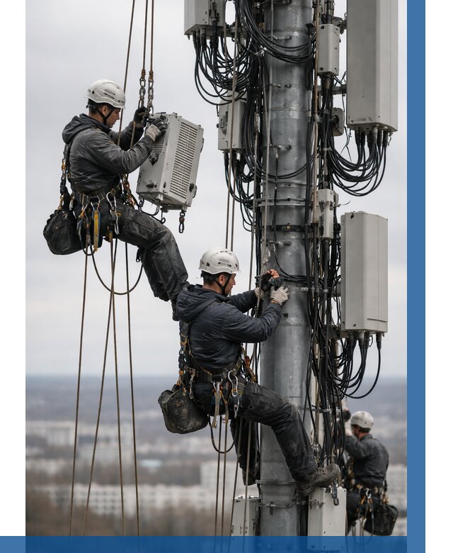 Монтаж оборудования связи на мачте в Лянторе от 7678 р. | ВЫСОТНИК-Лнт