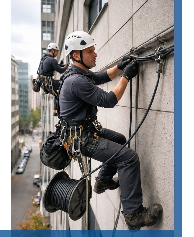 Прокладка кабеля по фасаду в Лянторе от 358 р. | ВЫСОТНИК-Лнт