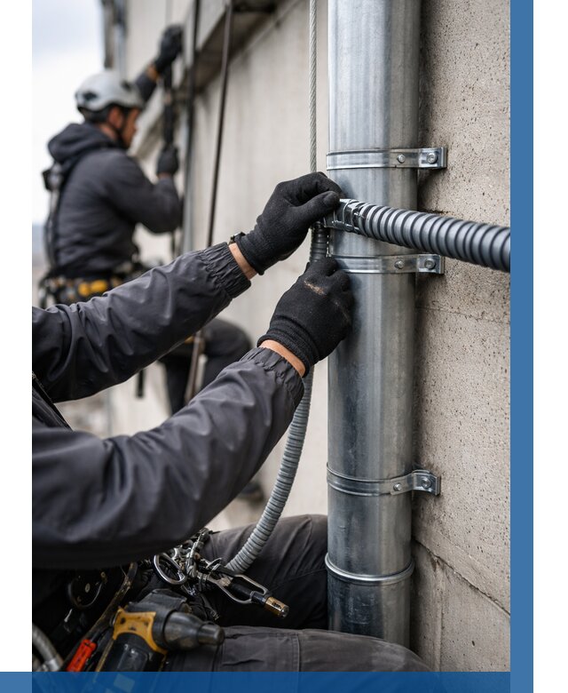 Монтаж гофры для кабеля в Лянторе от 307 р. | ВЫСОТНИК-Лнт