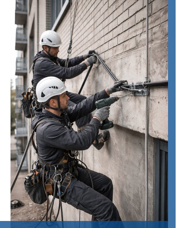 Крепление кабеля на фасаде в Лянторе от 358 р. | ВЫСОТНИК-Лнт