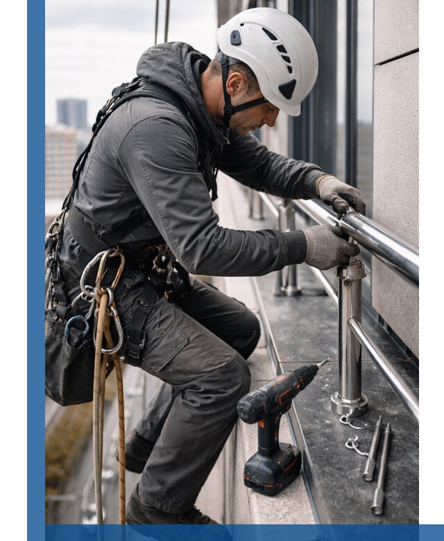 Монтаж ограждений на высоте в Лянторе для зданий и конструкций