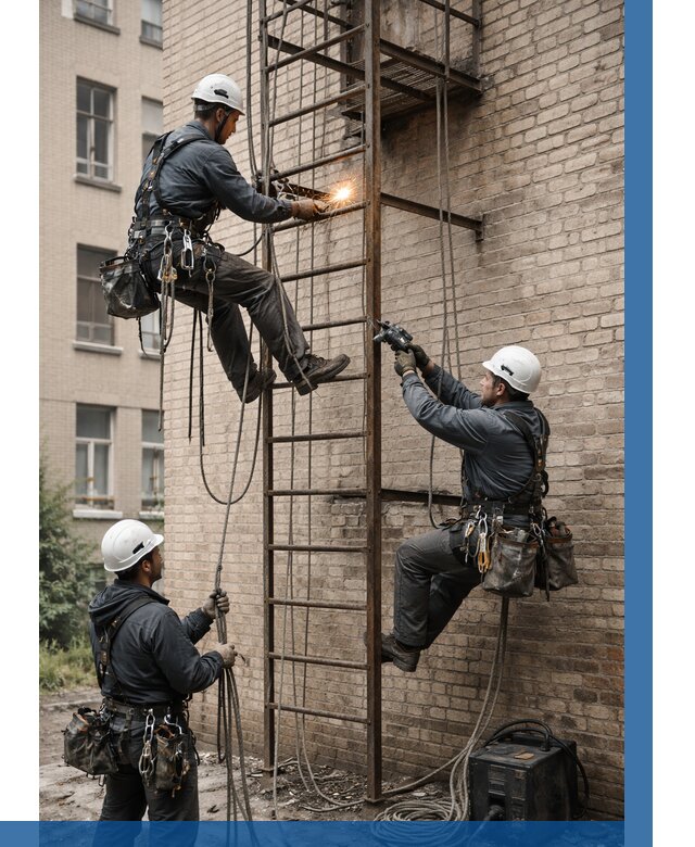 Ремонт пожарной лестницы в Лянторе от 7678 р. | ВЫСОТНИК-Лнт