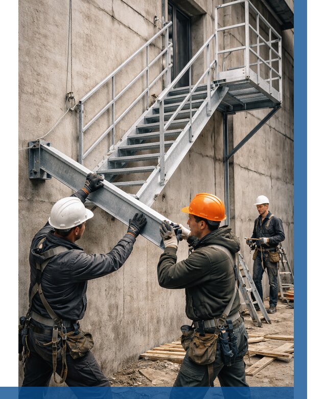 Монтаж металлических лестниц в Лянторе от 15356 р. | ВЫСОТНИК-Лнт