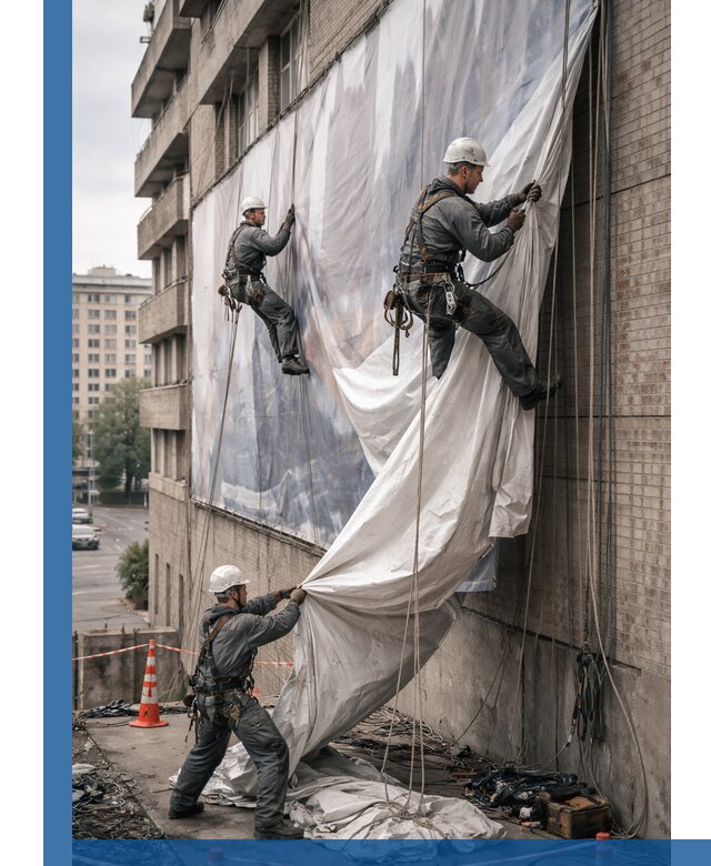 Демонтаж баннеров с фасада в Лянторе оперативно и безопасно