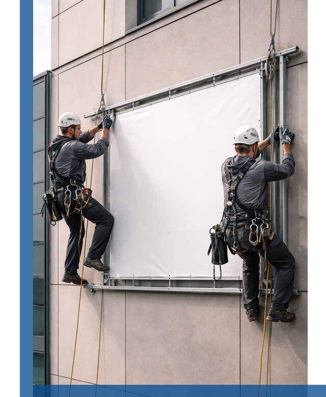 Монтаж наружной рекламной вывески в Лянторе под ключ