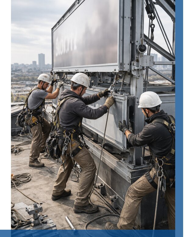 Монтаж крышной рекламной конструкции в Лянторе от 61422 р.|ВЫСОТНИК-Лнт