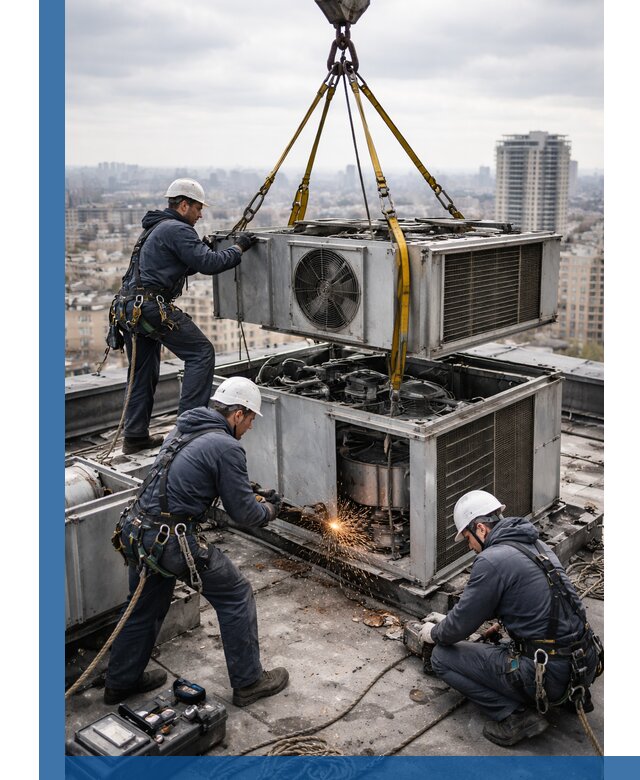 Демонтаж крышной установки в Лянторе любой сложности